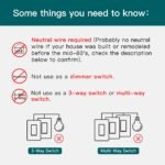 TREATLIFE Smart Light Switch, 2.4GHz WiFi Light Switch, Neutral Wire Required, Works with Alexa, Google Home and SmartThings, Single-Pole, Remote Control, FCC Listed, 1 Pack - Image 3
