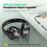 W2 USB C Headphones Wired Over Ear, 3.5mm AUX Plus USB-C Adapter, Wired Headset with Mic, Sturdy 4.9ft Extra-Long Cable for Gaming Consoles, iPhone 16, iPad & Tablets, Foldable with Pouch - Image 3