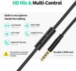 W2 USB C Headphones Wired Over Ear, 3.5mm AUX Plus USB-C Adapter, Wired Headset with Mic, Sturdy 4.9ft Extra-Long Cable for Gaming Consoles, iPhone 16, iPad & Tablets, Foldable with Pouch - Image 4