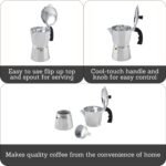 Imusa USA Aluminum Stovetop 6-cup Espresso Maker (B120-43V), Silver - Image 4
