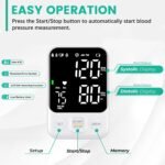 Blood Pressure Monitor Upper Arm Monitors for Home Use BP Machine with 2x120 Reading Memory Adjustable Arm Cuff 8.7"-15.7" Large Display with LED Background Light Storage Bag White - Image 4