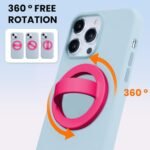 Magnetic Silicone Ring Grip Phone Holder, Loop Grip Phone Holder,Magnetic Phone Loop,Magsafe Phone Grip,Compatible with Magsafe for iPhone 16/15/14/13/12 Series (Pink) - Image 4