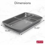 GoodCook 11" x 7" Nonstick Steel Cake Baking Pan, Multipurpose Nonstick Baking Pan for Brownies, Biscuits, and Cake, Gray - Image 3