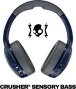 Skullcandy Crusher Evo Wireless Bluetooth Headphones with Multi-Sensory Bass, Noise Isolating Over-Ear Fit, Up to 40 Hours Battery, Microphone for iPhone Android - Blue/Grey - Image 3