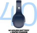 Skullcandy Crusher Evo Wireless Bluetooth Headphones with Multi-Sensory Bass, Noise Isolating Over-Ear Fit, Up to 40 Hours Battery, Microphone for iPhone Android - Blue/Grey - Image 4