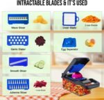 Vegetable Chopper, 16 in 1 Professional Mandoline Slicer for Kitchen, Multifunctional Food Chopper Cutter for Onion, Potato, Tomato, Veggie with 8 blades and With Container - Image 3