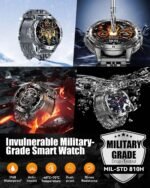 1.43" AMOLED Smart Watch for Men with Flashlight, Bluetooth Calling, 110+ Sports Modes, IP68 Waterproof Fitness Tracker with 530mAh Battery, Heart Rate/SpO2/Sleep Monitor, Android & iOS - Image 5