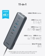 Anker 11-in-1 10Gbps Data USB-C Hub, Splitter with 4 USBA and 4 USBC Ports, 100W PD-in, 2-in-1 USB-Connector, for Laptop, MacBook, iPad and More(65W Adapter Included) - Image 3