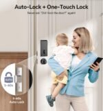 Keyless Entry Keypad Deadbolt with Handle Set, Smart Lock, Auto-Lock + One-Touch Lock, 100 Codes + 15-Min Easy Install, Ideal for Airbnb/Homes/Offices, Fits U.S. Standard Front Doors, Black - Image 4