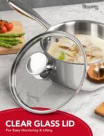 MICHELANGELO Stainless Steel Sauce Pan Set - 1, 2, 3 Qt Saucepans with Lids, Small Stainless Steel Pots for Cooking, Induction Compatible, Dishwasher & Oven Safe - Image 5