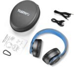 TUINYO Bluetooth Headphones Wireless, Over Ear Stereo Wireless Headset 40H Playtime with deep bass, Soft Memory-Protein Earmuffs, Built-in Mic Wired Mode PC/Cell Phones/TV-Black/Blue … - Image 6