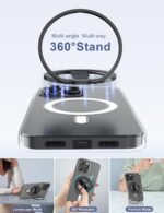 EWA MagOne 3rd Gen [Compatible with MagSafe] Phone Grip Stand with Finger Strap, Removable Magnetic Ring Holder Kickstand Loop for iPhone 17,16,15,14,13,12 Series (Black) - Image 3
