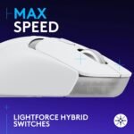 Logitech G309 Lightspeed Wireless Gaming Mouse, Lightweight, LIGHTFORCE Switches, Hero 25K Sensor, 300+ hr Battery, 6 Programmable Buttons, PC & Mac - White - Image 3