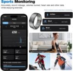 Smart Ring Health Tracker for Men/Women,Fitness Ring Sleep Tracker,Fast Charging for Long-Lasting Use,for Pedometer Exercise,Monitor Sleep, Heart Rate, Stress,Waterproof (Black, 12) - Image 4