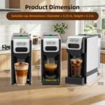 KOTLIE Single Service Coffee Maker for K*cup/Dol*e Gu*to/Ne*presso Original and Ground Coffe,34 oz,7 Water Levels,Compact Coffee Maker,ST-550 (Black) - Image 3
