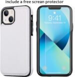 Wallet Case Compatible with iPhone 13,Slim Protective case with Card Holder,PU Leather Kickstand Card Slots Case with a Free Screen Protective Glass for iPhone 13(6.1")-White - Image 5