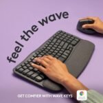 Logitech Wave Keys Wireless Ergonomic Keyboard with Cushioned Palm Rest, Comfortable Natural Typing, Easy-Switch, Bluetooth, Logi Bolt Receiver, for Multi-OS, Windows/Mac - Graphite - Image 3