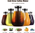 Cold Brew Iced Coffee Maker 51oz, Brewed Coffee Pot with Removable Double Mesh 304 Stainless Steel Filter, BPA-Free Cold Brew Pitcher Glass Container, Tea Maker - Image 3
