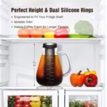 Cold Brew Iced Coffee Maker 51oz, Brewed Coffee Pot with Removable Double Mesh 304 Stainless Steel Filter, BPA-Free Cold Brew Pitcher Glass Container, Tea Maker - Image 5