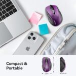 TECKNET Wireless Mouse for Laptop, Silent Mouse Quiet Click, Computer Mice Wireless, 6 Adjustable 4000 DPI Computer Mice - Purple - Image 4