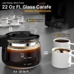 Coffee Maker with Grinder, 22OZ Drip Coffee Maker with 5 Cup Glass Carafe and Removable Filter, Programmable Hot and Cold Bean to Cup Coffee Machine with Timer, Auto Shut Off - Image 3