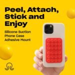 OCTOBUDDY Classic - Silicone Suction Phone Case Adhesive Mount - Hands-Free, Strong Grip Holder for Selfies & Videos - iPhone & Android Compatible - 2.25″ x 3.25″, Marigold - Image 3