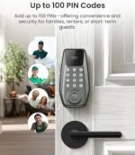 DESLOC C100 Keyless Entry Door Lock with Keypad, Smart Deadbolt Lock for Front Door with 2 Keys, Auto Lock, Easy Installation, 100 PIN Codes, IP54 Waterproof, BHMA Grade 3, Nickel - Image 3
