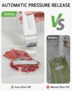 Syntus Vacuum Sealer Bags for Food, Food Storage Bags for Sous Vide Cooking Microwave Heating, Air Valve Zipper Bags & Zip Clips, 30 Bags (S+M+L) + 1 White Vacuum Sealer - Image 4