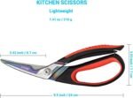 LIVINGO Heavy Duty Kitchen Scissors - Titanium Coated Sharp Poultry Shears Multipurpose for Cutting Chicken Bones, Meat, Vegetable Food, 9.5 Inches Comfortable Grip with Safe Lock - Image 3