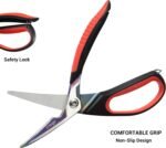 LIVINGO Heavy Duty Kitchen Scissors - Titanium Coated Sharp Poultry Shears Multipurpose for Cutting Chicken Bones, Meat, Vegetable Food, 9.5 Inches Comfortable Grip with Safe Lock - Image 4