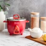 Aroma Housewares Select Stainless Rice Cooker & Warmer with Uncoated Inner Pot, 6-Cup(cooked)/ 1.2Qt, ARC-753SGR, Red - Image 3