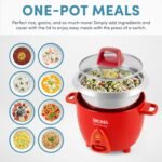 Aroma Housewares Select Stainless Rice Cooker & Warmer with Uncoated Inner Pot, 6-Cup(cooked)/ 1.2Qt, ARC-753SGR, Red - Image 4
