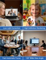 RUWBY Full HD 1080P Webcam with Built-in Dual Mics, Wide-Angle Lens, Privacy Cover, Tripod Stand, Autofocus Computer Camera, Plug and Play for Desktop PC or Laptop - Image 4
