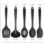 Silicone Kitchen Utensils Set, 5 PCS Heat Resistant Non Stick Cooking Tools, Silicone Spatula/Turner/Serving Spoon/Soup Ladle/Slotted Spoon, for Home and Camping - Image 3