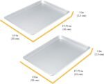 Chicago Metallic Commercial II Traditional Uncoated 16-3/4 by 12-Inch Jelly-Roll Pan, Perfect for making jelly rolls, cookies, pastries, pizza, one-pan meals, and more, Set of 2 - Image 3