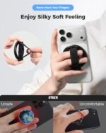 SUPERONE 2025 Upgrade for MagSafe Phone Grip with Finger Strap, Removable MagSafe Ring Holder with Kickstand Finger Loop, Mag Safe Accessories for iPhone 17/16/15/14/13/12 Series, Black - Image 3