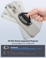 SUPERONE 2025 Upgrade for MagSafe Phone Grip with Finger Strap, Removable MagSafe Ring Holder with Kickstand Finger Loop, Mag Safe Accessories for iPhone 17/16/15/14/13/12 Series, Black - Image 4