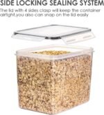 Vtopmart Airtight Food Storage Containers 6 Pieces - Plastic BPA Free Kitchen Pantry Storage Containers for Sugar,Flour and Baking Supplies - Dishwasher Safe - Include 24 Labels, Black - Image 5