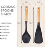 Spatula Spoon 2-Pack, Silicone Cooking Spoon for Nonstick Cookwares, Multifunction Kitchen Utensils for Cooking, Serving, Mixing, Scoop, Scrape and More - Image 3