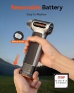 WOLFBOX MF200 Compressed Air Duster with Removable Battery & 4 Nozzles, Cordless 3-Speed Adjustable Mini Blower for Computer Keyboard, Car Cleaning, Home, and Outdoor Use - Image 3