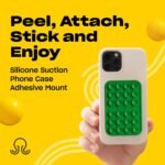 OCTOBUDDY Classic - Silicone Suction Phone Case Adhesive Mount - Hands-Free, Strong Grip Holder for Selfies & Videos - iPhone & Android Compatible - 2.25″ x 3.25″, Spade Green - Image 3