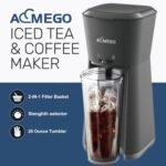 Electric Iced and Hot Tea Maker with 20oz Traveling Tumbler, Single Coffee Machine with Reusable Filter (BLACK) - Image 3