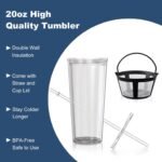 Electric Iced and Hot Tea Maker with 20oz Traveling Tumbler, Single Coffee Machine with Reusable Filter (BLACK) - Image 5