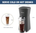 Electric Iced and Hot Tea Maker with 20oz Traveling Tumbler, Single Coffee Machine with Reusable Filter (BLACK) - Image 7