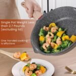 Induction Nonstick Skillet Frying Pan With Lid,Swiss Granite Omelette Pan, Scratch-Resistant Safe Cookware Set，PFOA Free(8 inch) - Image 4