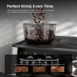 Kismile 15 Bar Espresso Machines with Grinder, Professional Espresso Maker with Removable Water Tank, Milk Frother Steam Wand for Latte&Cappuccino,Hot Water Function for Home (Black) - Image 3