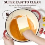 Enameled Cast Iron Dutch Oven - Umite Chef 5QT Pot with Lid & Cotton Potholders - Heavy-Duty Cookware for Bread Baking, Braising, Stews, Roasting(Red) - Image 4
