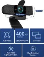 RUWBY QHD 2K Webcam with Built-in Dual Mics, Wide-Angle Lens, Privacy Cover, Tripod Stand, Autofocus Computer Camera, Plug and Play for Desktop PC or Laptop - Image 3