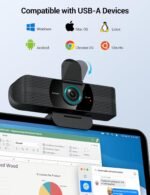 RUWBY QHD 2K Webcam with Built-in Dual Mics, Wide-Angle Lens, Privacy Cover, Tripod Stand, Autofocus Computer Camera, Plug and Play for Desktop PC or Laptop - Image 5