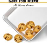 Commercial Quality Baking Sheet Pan Set, Natural Aluminum Cookie Sheet, Umite Chef Warp Resistant Baker's Half Sheet Pan, Large Thick Cookie Tray Pans for Baking, Roasting(2 Pack, 18X13In) - Image 3